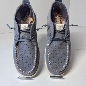 Hey Dude Navy Perforated Suede Moccasin Sneakers